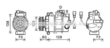 AVA QUALITY COOLING vwk382 -  Компрессор, кондиционер